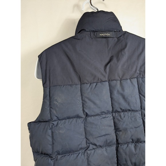 Nautica Down Vest Quilted Puffer Navy Feathers Gorpcore Winter Warm Mens M A057 - Picture 14 of 15